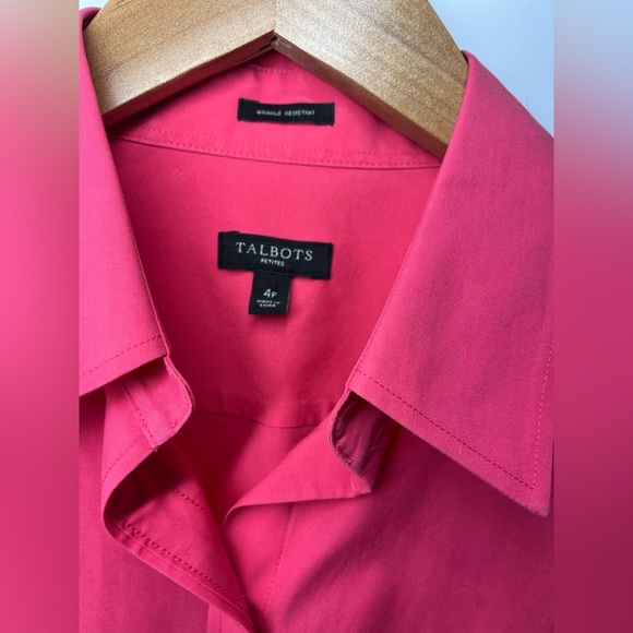 Talbots Wrinkle Resistant 3/4 Length Button Down size 4P - Picture 5 of 14